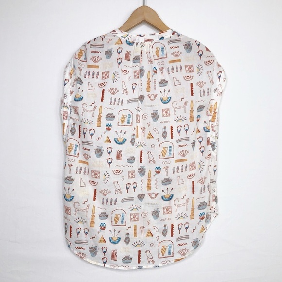 Anthropologie Daniel Kroll hieroglyphic, graphic, print button up shirt - Picture 10 of 12